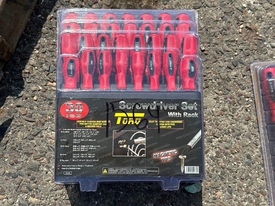 30 PC TORQ SCREWDRIVER SET W/ STORAGE RACK NEW SUPPORT EQUIPMENT