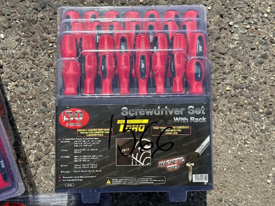 30 PC TORQ SCREWDRIVER SET W/ STORAGE RACK NEW SUPPORT EQUIPMENT