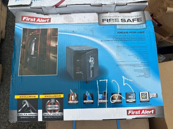 FIRST ALERT 2087F .94 CU FT FIRE AND WATER PROOF DIAL COMBINATION SAFE NEW SUPPORT EQUIPMENT