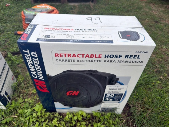 CAMPBELL HAUSFELD AUTO AIR HOSE REEL 3/8" X 50 FT NEW SUPPORT EQUIPMENT