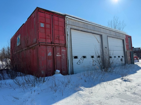 40FT. X 40FT. INTERIOR SHOP STORAGE BUILDING WITH SIDEWALLS CONSISTING OF (2) 40' SEA CONTAINERS