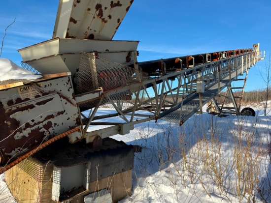 ECHO 42IN. X 100FT. RADIAL STACKING CONVEYOR CONVEYORS & STACKER self-propelled, electric motor.