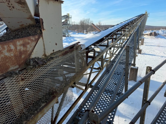 ECHO 24IN. X 150FT. INCLINED TRUSS STACKING CONVEYOR CONVEYORS & STACKER with catwalk, electric