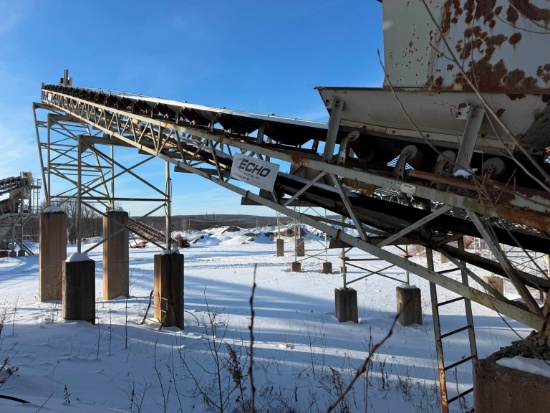 ECHO 24IN. X 80FT. INCLINED TRUSS STACKING CONVEYOR CONVEYORS & STACKER with catwalk, electric