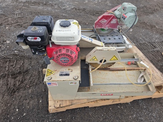 EDCO TILE SAW SUPPORT EQUIPMENT powered by gas engine.