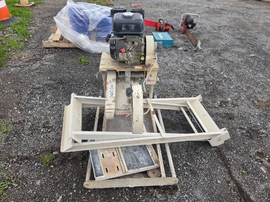 EDCO TILE SAW SUPPORT EQUIPMENT powered by gas engine.