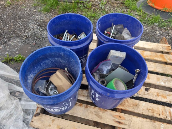 (4) 5 GALLON PAILS OF ASST'D HARDWARE SUPPORT EQUIPMENT