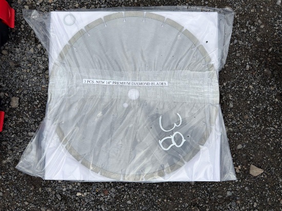 NEW 3 PC. 14IN. PREMIUM DIAMOND BLADES NEW SUPPORT EQUIPMENT