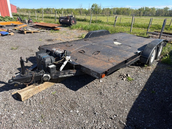 1995 JA-MAR 18FT CAR HAULER VIN:4AJFS182XSJ013499 equipped with stowable rear ramps, electric winch
