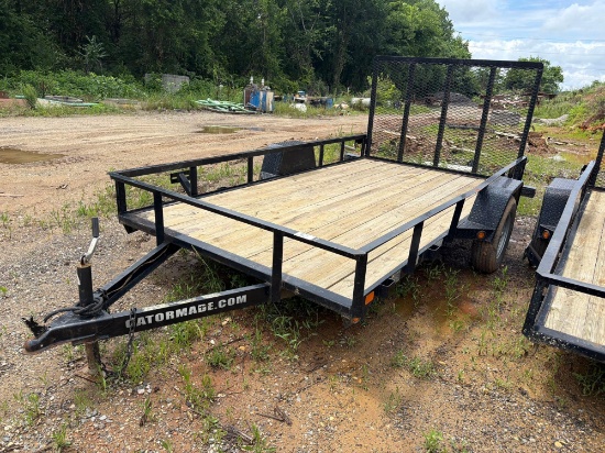 2021 GATOR MADE UTILITY TRAILER VN:4Z1UA1214MS005980 equipped with 12ft. x 6ft. wood deck, rear