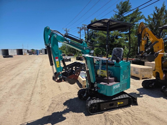 NEW CFG H16R HYDRAULIC EXCAVATOR powered by gas engine, equipped with OROPS, front blade, 3ft. 2in.
