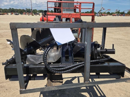 New Mower King Ssecag-Y Auger W/ 14in., 12in., & 6in. Bits Skid Steer Attachment