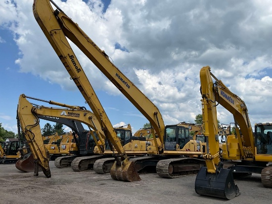 KOMATSU PC270LC-7 LONG REACH EXCAVATOR SN:A86316 powered by Komatsu diesel engine, equipped with