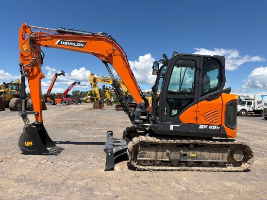 UNUSED DEVELON DX89R-7 HYDRAULIC EXCAVATOR SN:1873 powered by Develon diesel engine, 65hp, equipped