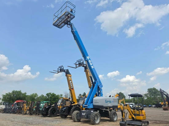 GENIE S60X BOOM LIFT SN:30687 4x4, powered by Kubota diesel engine, equipped with EROPS, 2-seater,
