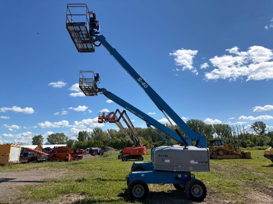 GENIE S40 BOOM LIFT SN:22424 4x4, powered by diesel engine, equipped with 65ft. Platform height,