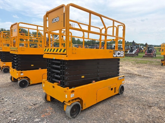NEW JCB S4550E SCISSOR LIFT, 329355, electric powered, equipped with 45ft. Platform height, slide