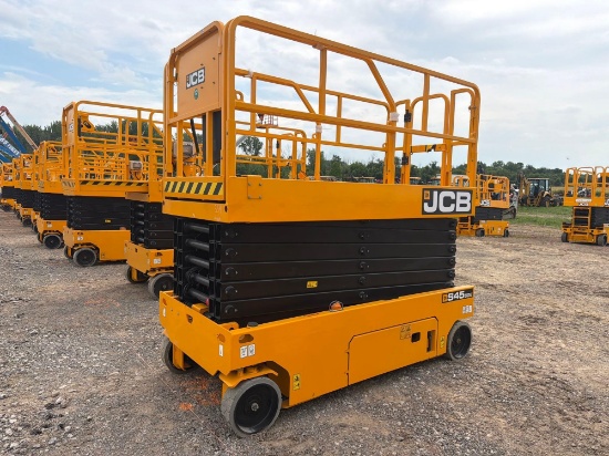 NEW JCB S4550E SCISSOR LIFT, SN:329354, electric powered, equipped with 45ft. Platform height, slide