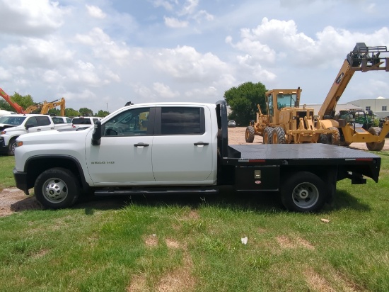 2021 CHEVY 3500 FLATBED TRUCK VN:1GB4WRE73MF308779 powered by gas engine, equipped with automatic