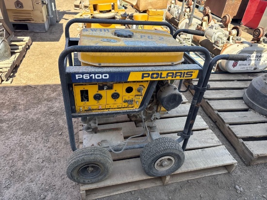 POLARIS P6100 PORTABLE GENERATOR, POLARIS 11.0 GAS ENGINE, WHEEL KIT SUPPORT EQUIPMENT