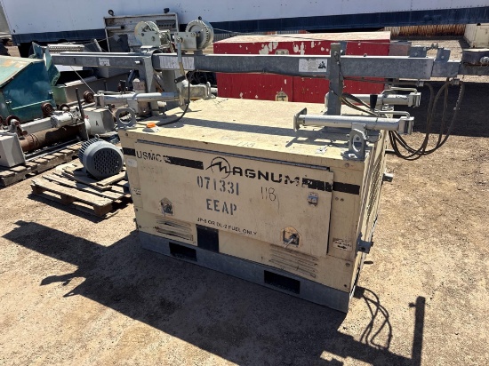 MAGNUM MLT 5060 LIGHT PLANT powered by diesel engine, equipped with 3-lamps, skid mounted.