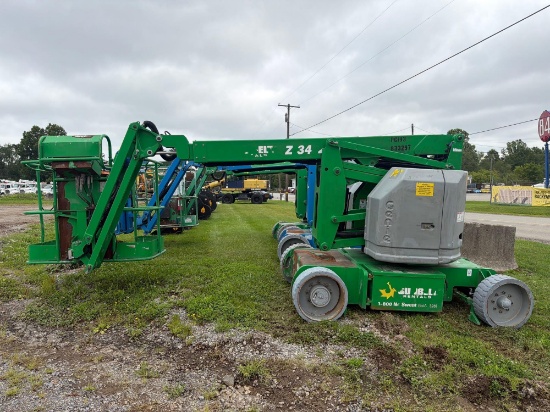 GENIE Z-34/22N ELECTRIC BOOM LIFT SN:Z34N16F-12753 electric powered, equipped with 30ft. Platform