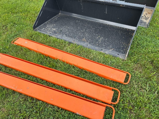 NEW WOLVERINE EX-66-78L 8FT. PALLET FORK EXTENSIONS SKID STEER ATTACHMENT