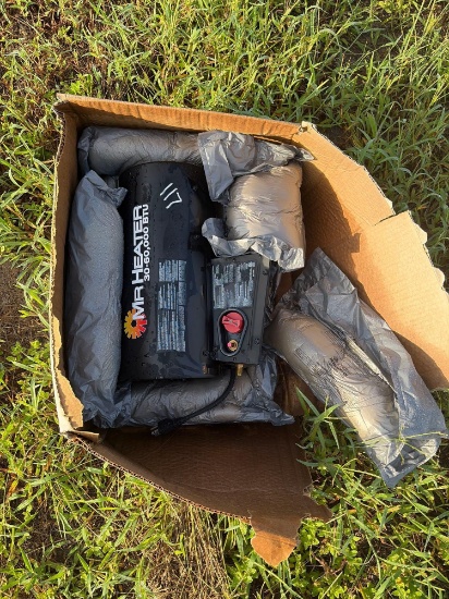 NEW MR. HEATER 60,000 BTU FORCED AIR HEATER NEW SUPPORT EQUIPMENT