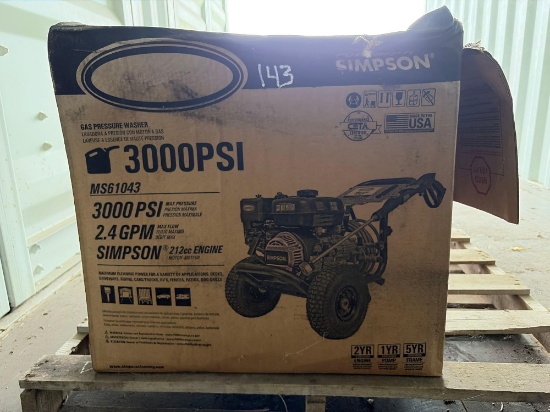 NEW DEWALT 3300PSI PRESSURE WASHER powered by Dewalt 208cc gas engine, equipped with 2.4 GPM, 10in.