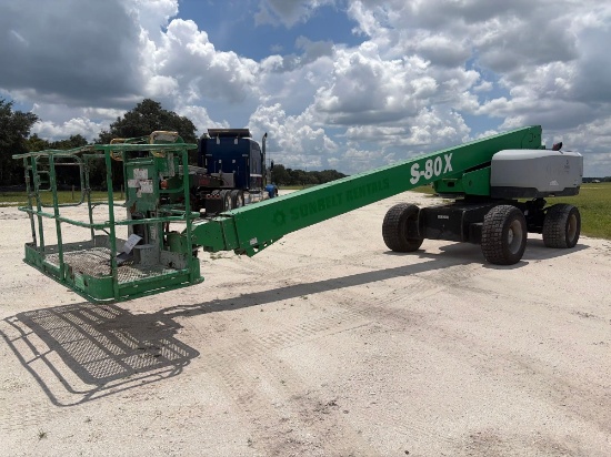 GENIE S80 BOOM LIFT SN:S80XH-14396 4x4, powered by diesel engine, equipped with 80ft. Platform