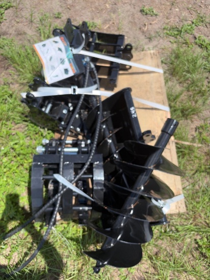NEW AGT 12EX-ATA 9PC. PACKAGE MINI TRACK LOADER ATTACHMENT includes 8in. bucket, 20in. bucket, 32...