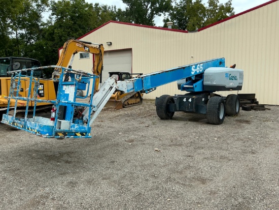 GENIE S65 BOOM SN:35029 4x4, powered by diesel engine, equipped with 65ft. platform height, strai...