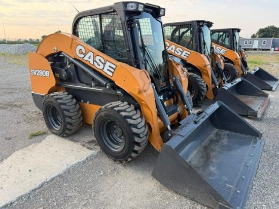 DEMO CASE SV280B SKID STEER powered by diesel engine, 74hp, equipped with EROPS, air, heat, radio,