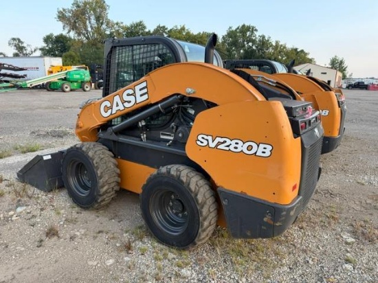 DEMO CASE SV280B SKID STEER powered by diesel engine, 74hp, equipped with EROPS, air, heat, radio,