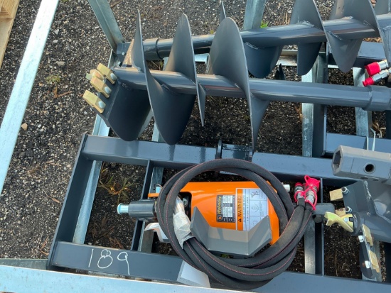 NEW WOLVERINE ADB-13-1218R AUGER DRIVE & BIT SKID STEER ATTACHMENT includes 12in. & 18in.