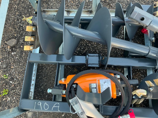 NEW WOLVERINE ADB-13-1218R AUGER DRIVE & BIT SKID STEER ATTACHMENT includes 12in. & 18in.