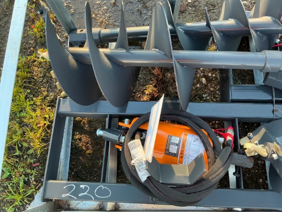 NEW WOLVERINE ADB-13-1218R AUGER DRIVE & BIT SKID STEER ATTACHMENT includes 12in. & 18in.
