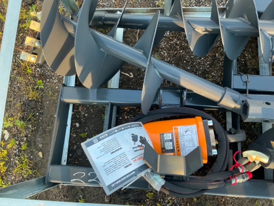 NEW WOLVERINE ADB-13-1218R AUGER DRIVE & BIT SKID STEER ATTACHMENT includes 12in. & 18in.