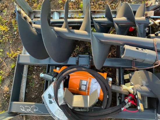 NEW WOLVERINE ADB-13-1218R AUGER DRIVE & BIT SKID STEER ATTACHMENT includes 12in. & 18in.