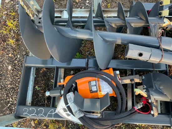 NEW WOLVERINE ADB-13-1218R AUGER DRIVE & BIT SKID STEER ATTACHMENT includes 12in. & 18in.