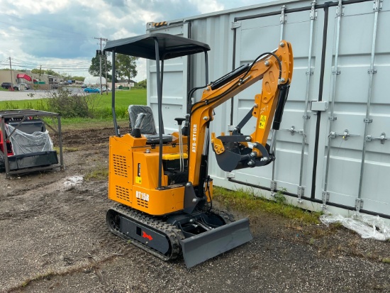 NEW ATS-RT15R HYDRAULIC EXCAVATOR powered by diesel engine, equipped with OROPS, front blade, rub...