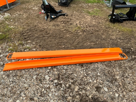 NEW WOLVERINE EX-66-78L 8FT. PALLET FORK EXTENSIONS SKID STEER ATTACHMENT