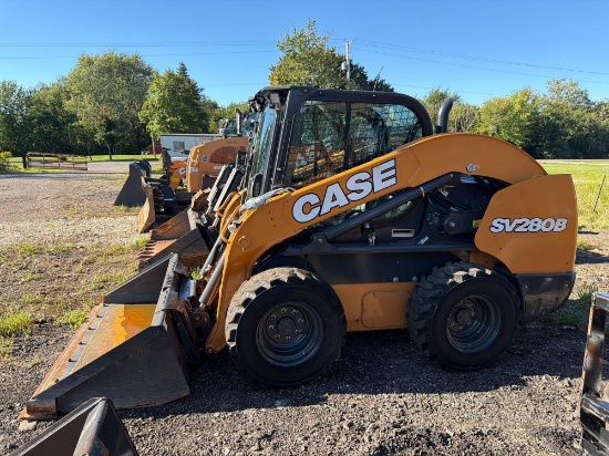DEMO CASE SV280B SKID STEER powered by diesel engine, 74hp, equipped with EROPS, air, heat, radio,