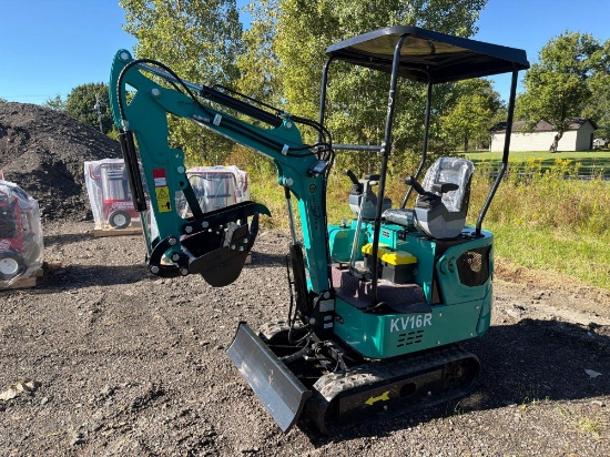 NEW CFG KV16R HYDRAULIC EXCAVATOR SN:20260403W powered by gas engine, equipped with OROPS, front