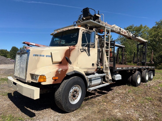 2004 WESTERN STAR 4900 BOOM TRUCK VN:5KKHALCV24PN08149 powered by Mercedes diesel engine, 435hp,