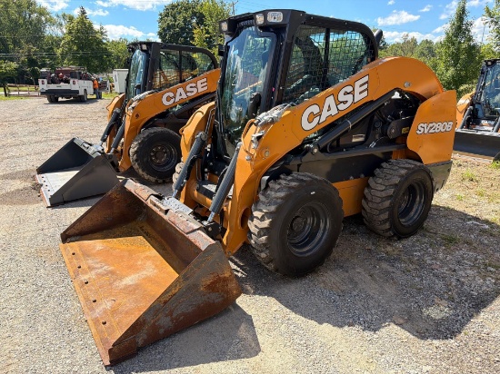 DEMO CASE SV280B SKID STEER powered by diesel engine, 74hp, equipped with EROPS, air, heat, radio,