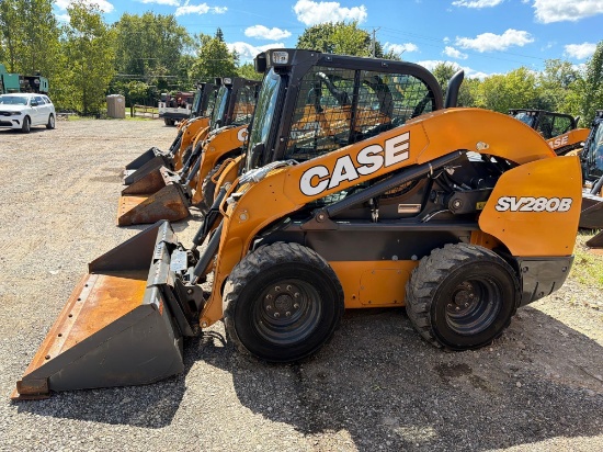 DEMO CASE SV280B SKID STEER powered by diesel engine, 74hp, equipped with EROPS, air, heat, radio,