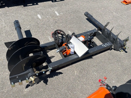 NEW WOLVERINE ADB-13-1218R AUGER DRIVE & BIT SKID STEER ATTACHMENT includes 12in. & 18in.
