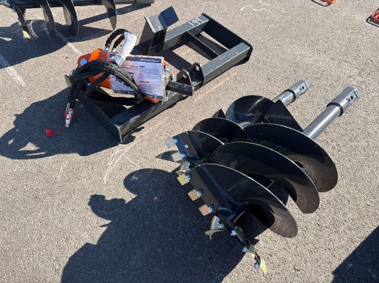 NEW WOLVERINE ADB-13-1218R AUGER DRIVE & BIT SKID STEER ATTACHMENT includes 12in. & 18in.
