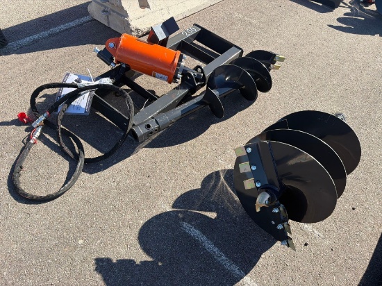 NEW WOLVERINE ADB-13-1218R AUGER DRIVE & BIT SKID STEER ATTACHMENT includes 12in. & 18in.